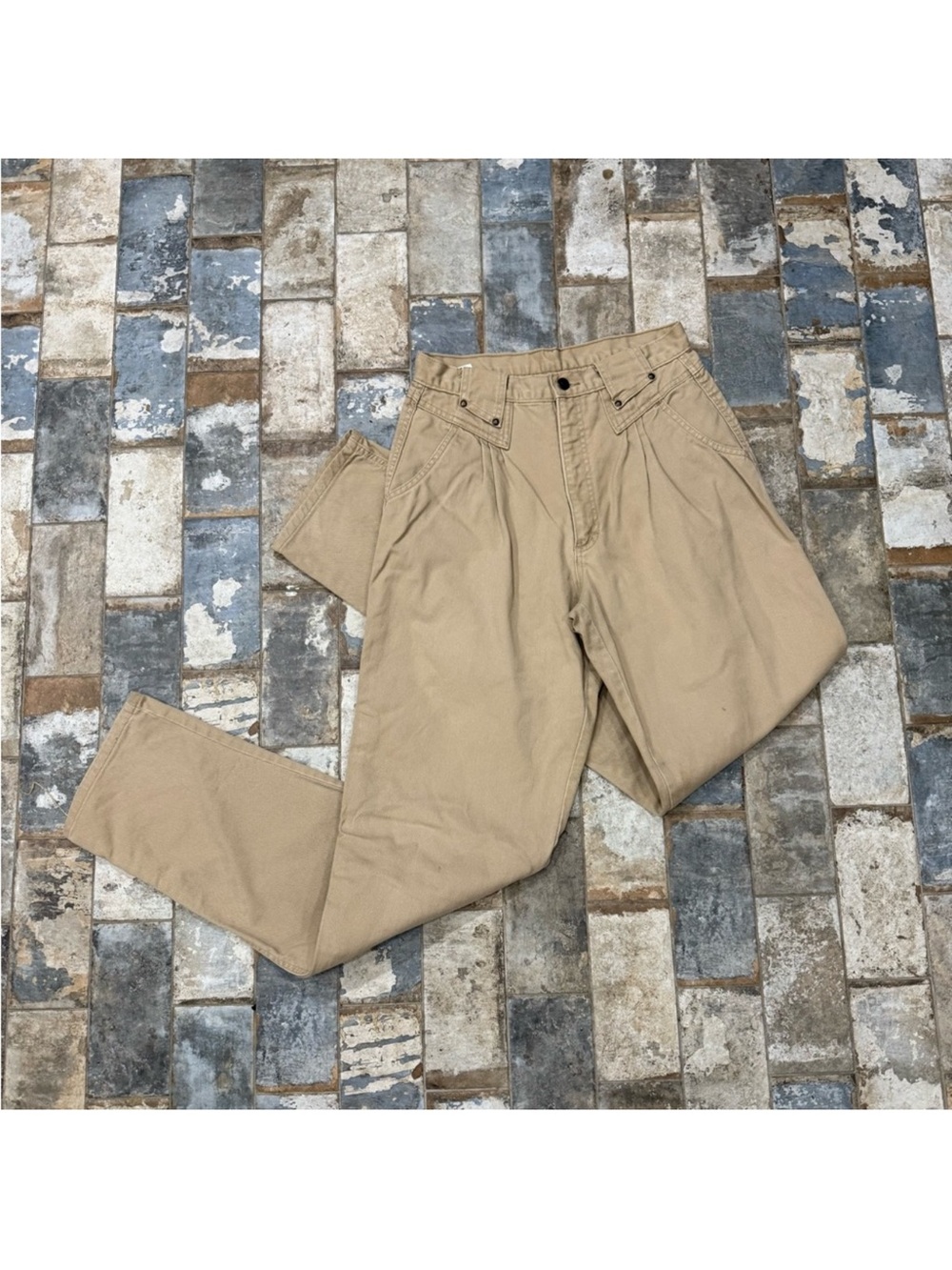 Vintage Roper Tan Pleated Western Jeans High Rise Cowboycore 11 - Picture 3 of 4